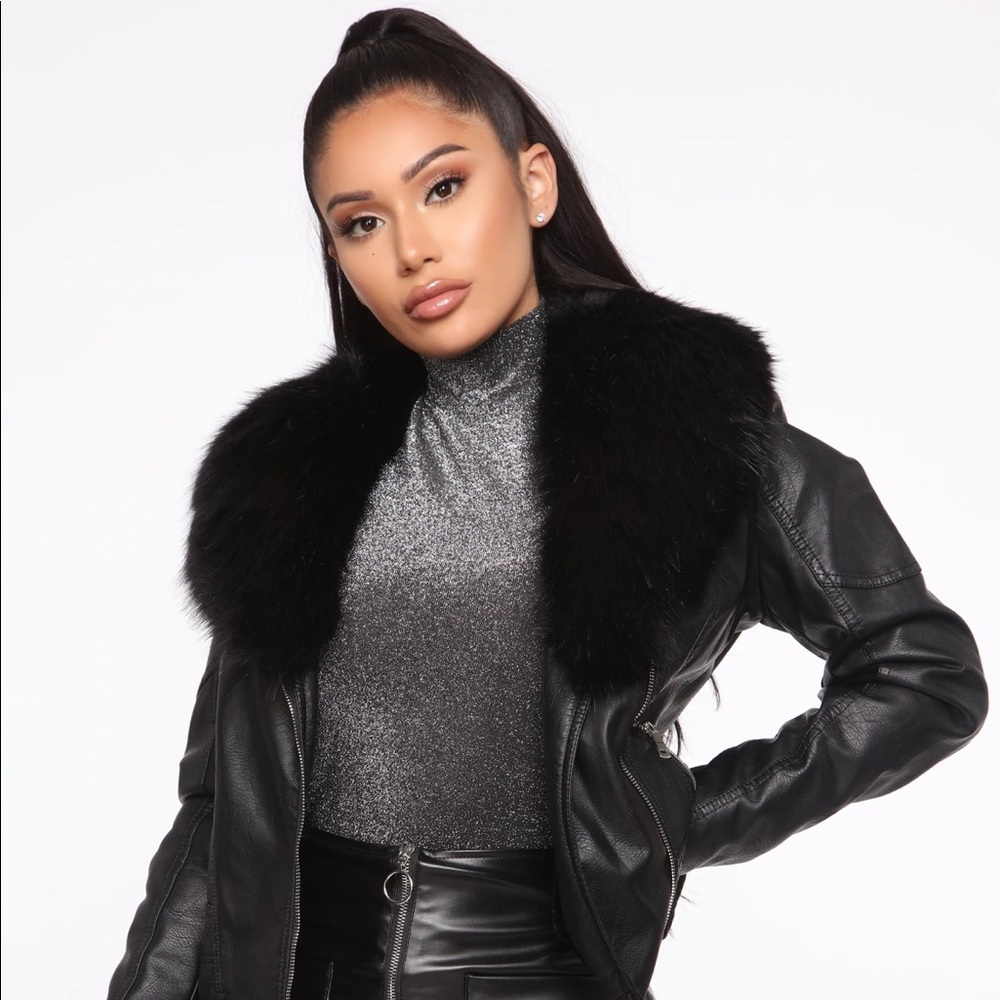 Fashion Nova Elsa Faux Leather Jacket